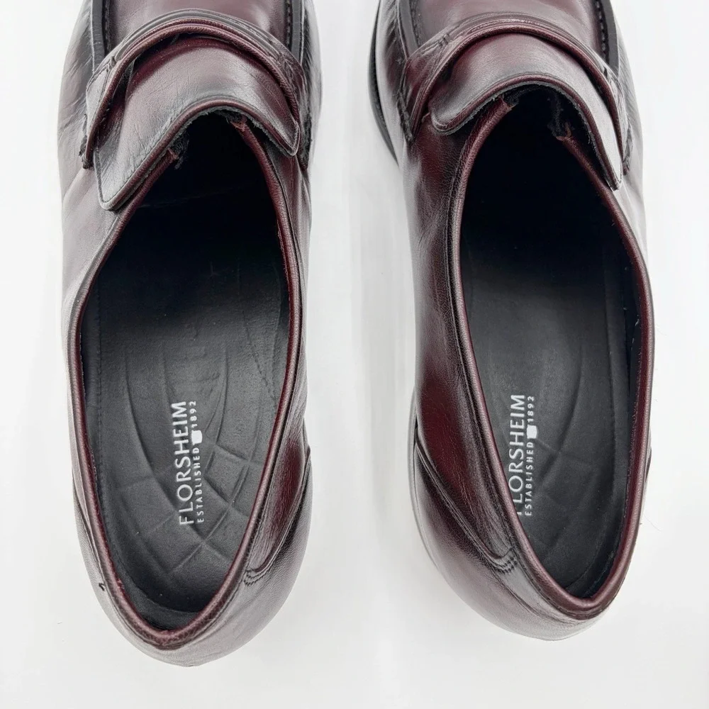Florsheim Como Black Cherry Men's Leather Moc Slip On 17089 13 3E Leather Loafer